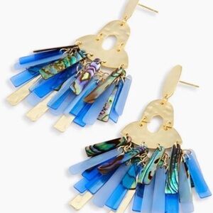 Kendra Scott Kitty Statement Earrings | Hammered Gold & Abalone | Retired